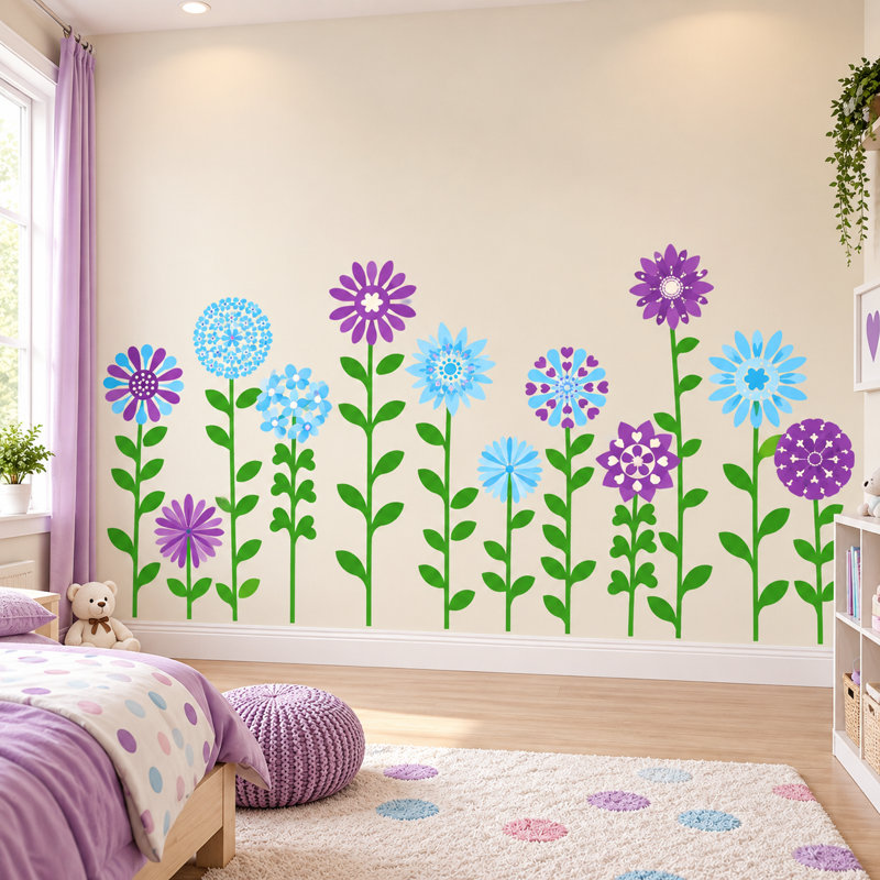 Plants & Flowers Non-Wall Damaging Wall Decal, Scheme B