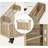 Modern Fluted Kitchen Island with 2 Drop-Leaf, Built-in Power Outlet & 4 Doors, 55.5" Rolling Storage Cart with Spice Rack-66059240