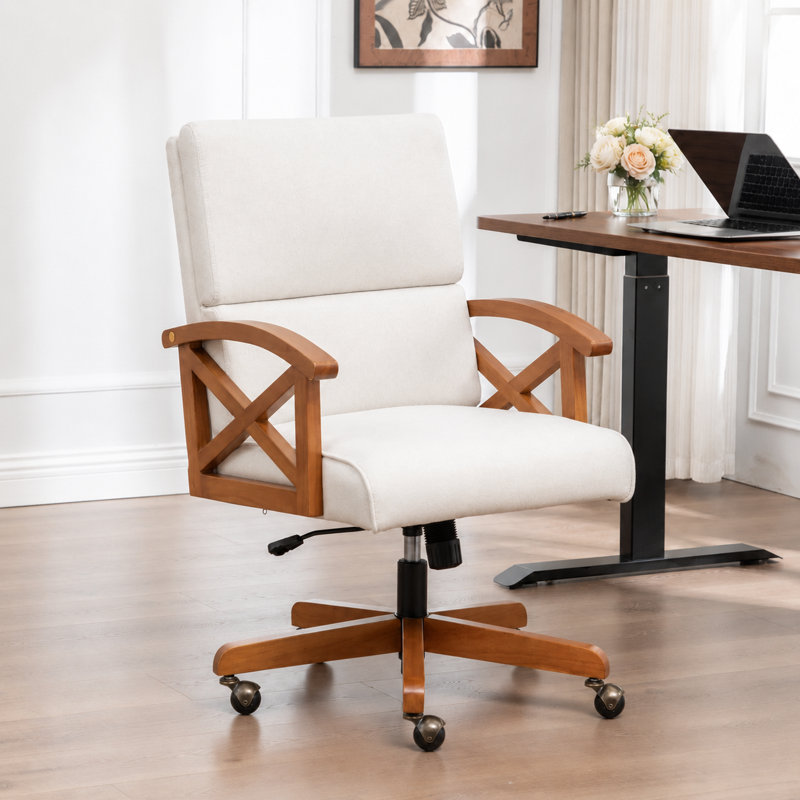 Chaise de bureau Jamestown Mid-Century, Beige
