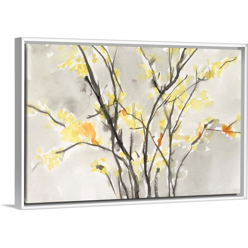" Blissful Elegance II " by Samuel Dixon Painting Print, White Framed Canvas, 22" H x 32" W