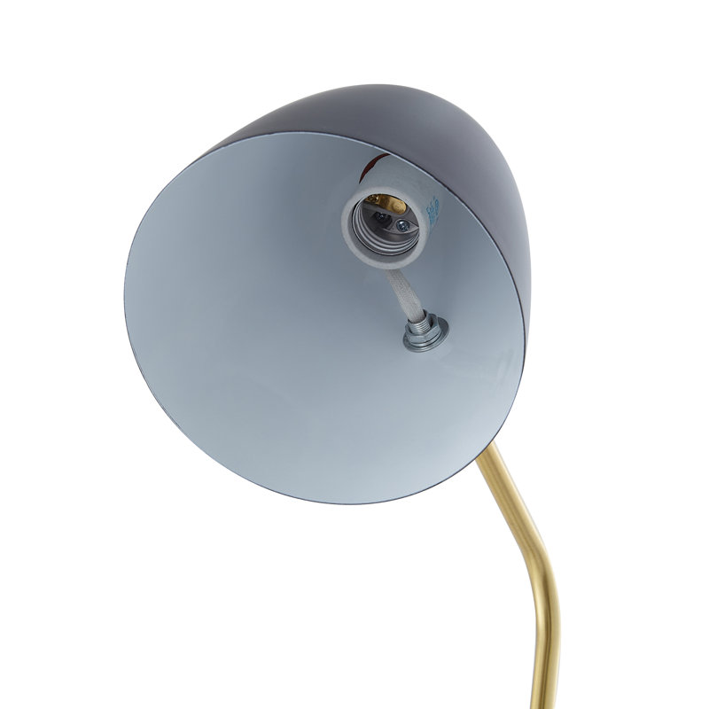 Lampe de bureau en métal Anaid, Blanc, Noir