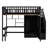 Full Size Loft Bed In With . Bookshelf, Drawers, Desk, And Wardrobe. Strong Solid Pinewood Build. Playhouse Inspired Style. Fence Shaped Decorative Touch. 94.4"L X 57"W 72"H. Mattress Not Included.