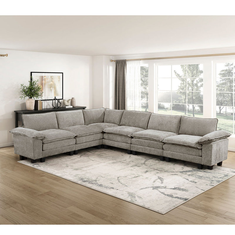 Ensemble de canapé modulaire 6 pièces Modern Contemporary, Étain