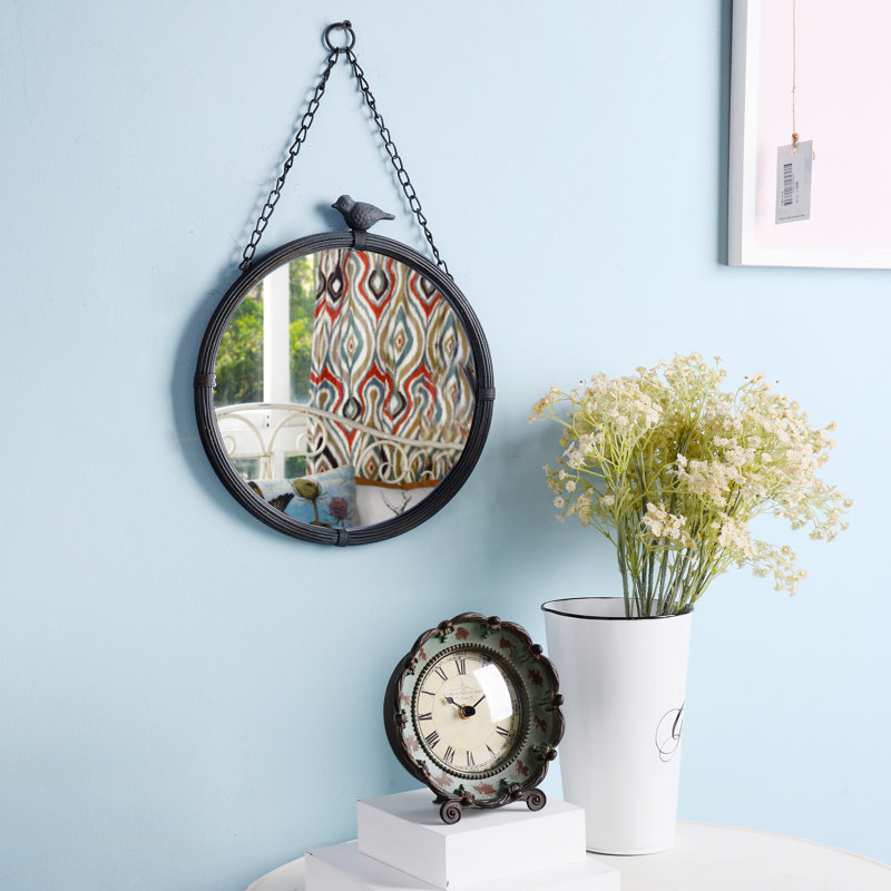 Nieto Round Wall Mirror, 17.9" x 11.22"