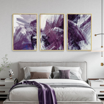 " Line Drawing Aluminum Framed Wall Art " 3 - Pieces