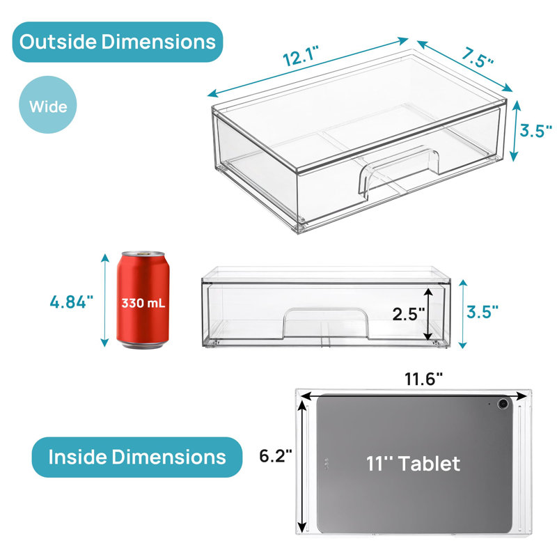 2 Drawer Stackable Drawer
