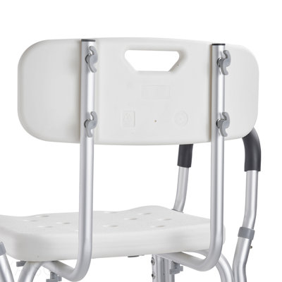 Chaise de douche, siège de douche avec dossier, tabouret de douche à hauteur réglable, chaise de douche pour baignoire à l'intérieur, banc de salle de bain antidérapant pour personnes à mobilité réduite, capacité de 350 lb