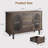 47" Mid-Century Sideboard w/ Fluted Glass Doors & 3 Drawers - Adjustable Shelves, Credenza Storage for Kitchen/Dining-18383188