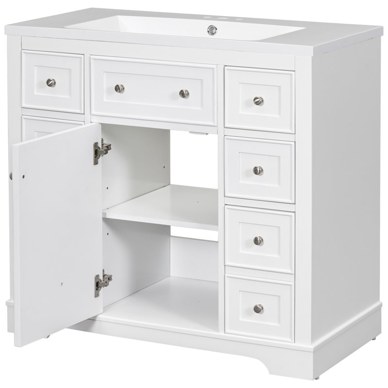 Kereb 36'' Single Bathroom Vanity with Ceramic Top