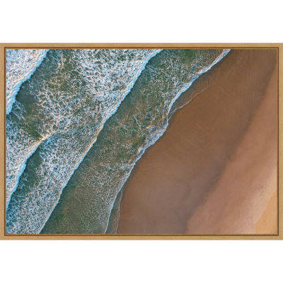 «Sunrise Beach Waves» par Martin Blahak, reproduction d'art sur toile encadrée
