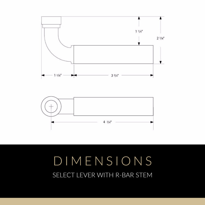 Ensemble de leviers de passage Emtek Select, rosette Watford, tige R-Bar, CF, Nickel satiné / poignée en marbre vert