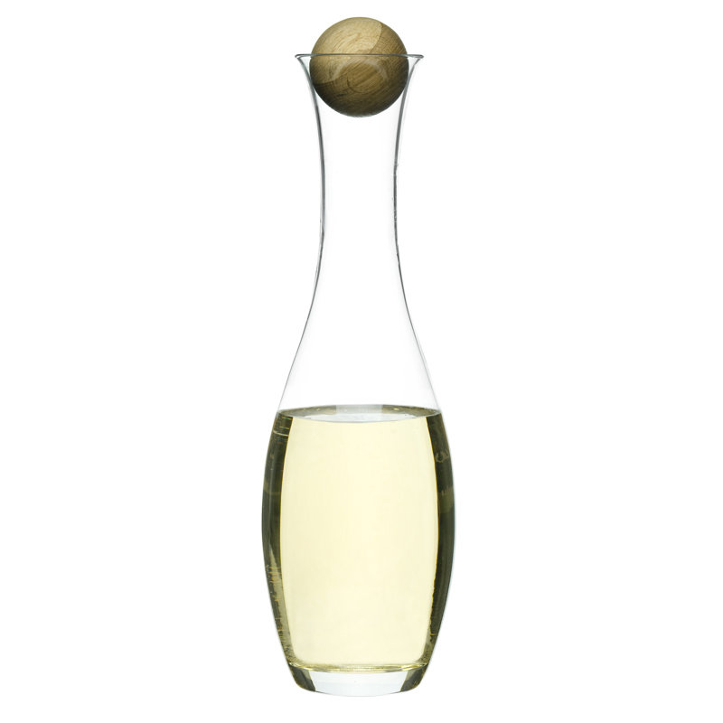 Oval Oak 33.8oz. Glass Beverage Dispenser