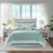 Oversized Cotton Jacquard Comforter Set Aqua