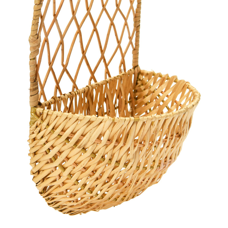 Hand-Woven Hanging Wicker Basket