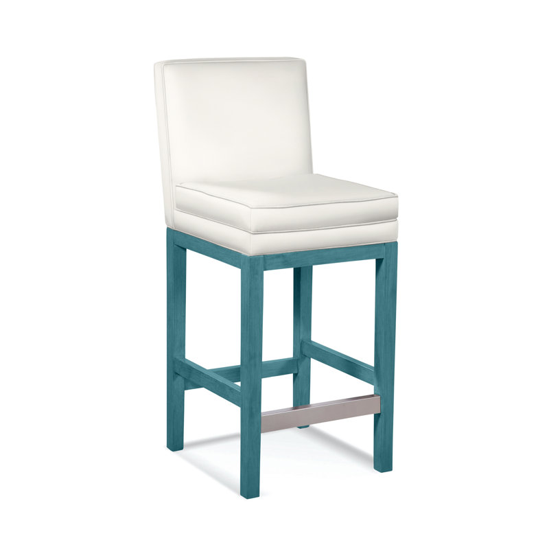Upholstered Stool, Frost White Finish, Elite Ivory; 0321-91