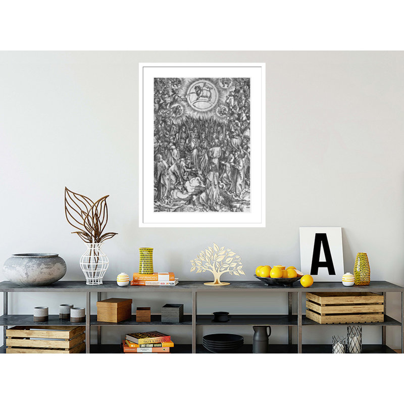 Scène de l'Apocalypse «Adoration of the Lamb», édition allemande par Albrecht Dürer, impression giclée encadrée