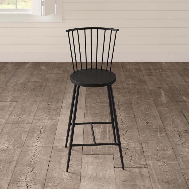 Lincoln Black Metal Spindle Back Counter Stool