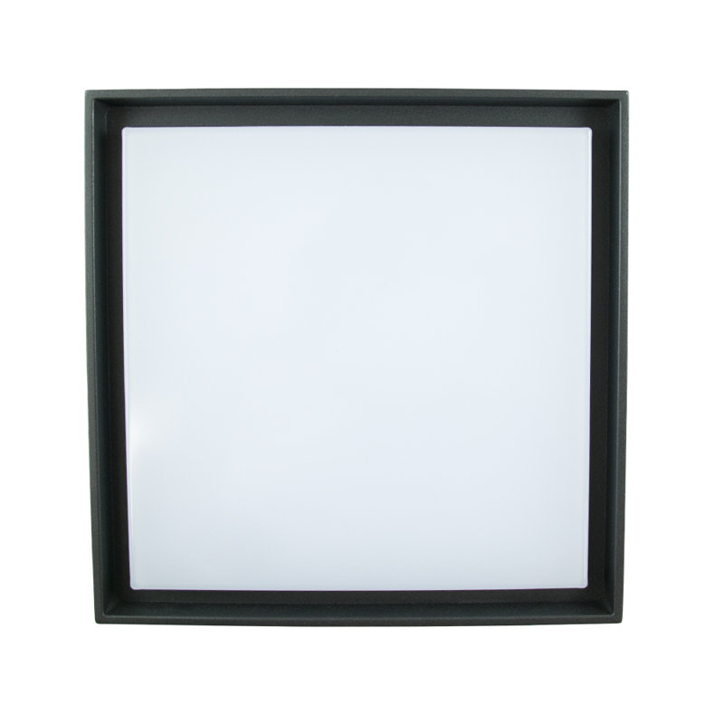 Herakleios Black 3.5cm H Integrated LED Outdoor Bulkhead Light, 3000K