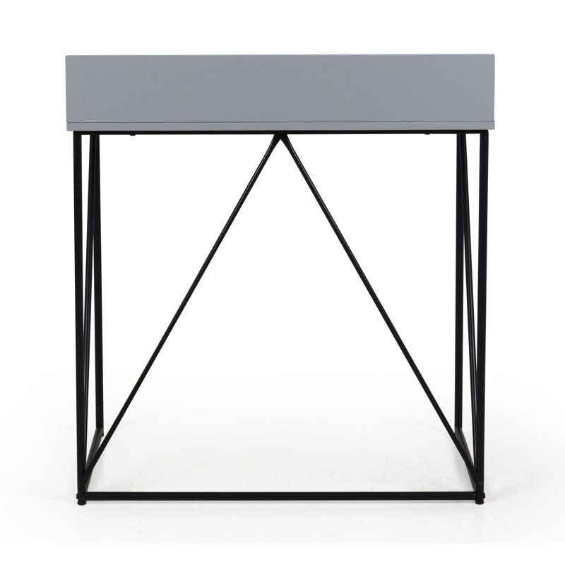 Harper-Rose Steel Writing Desk, Gray/Black