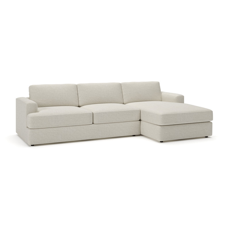 Cayden Sectional with Chaise, Right Hand Facing, Macarena Light Gray Canvas