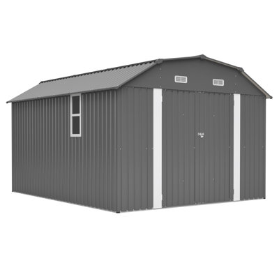 Remise de rangement extérieure en métal 10 pi x 12 pi avec trousse pour outils