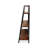 Solid Acacia Wood Ladder Bookshelf - 3-Tier Industrial Leaning Bookcase with Metal Frame - Easy Assembly Cherry Brown