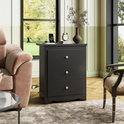 Tall Nightstand with Charging Station