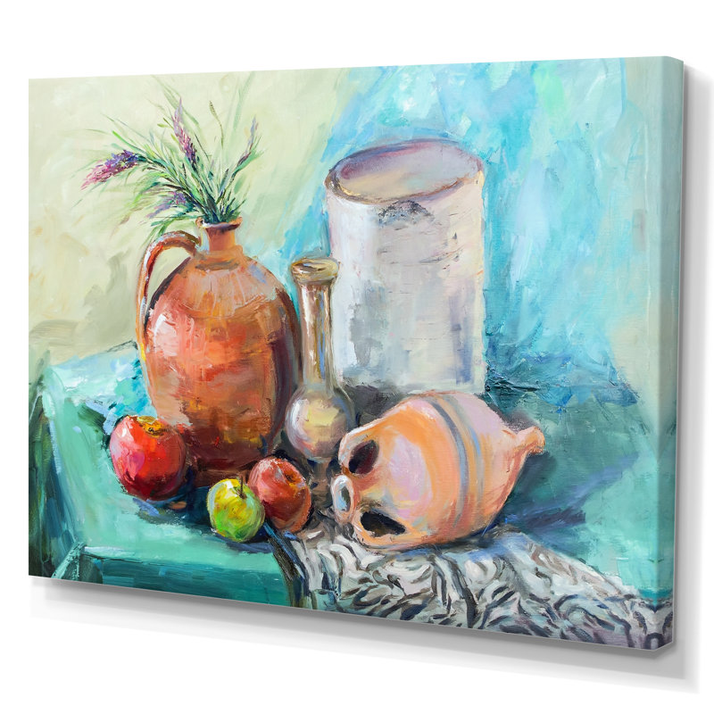 «Fruit Table Impressionism II - Farmhouse», art mural sur toile, H 8 po x l 12 po x P 1 po, Toile tendue