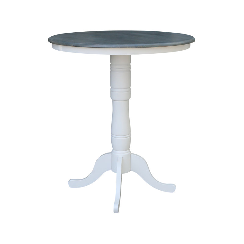 Mosteller Solid Wood Dining Table, White/Heather Gray, 42" H x 36" W x 36" W