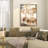 Canvas Abstract Gold Framed Wall Art with Gold Frame