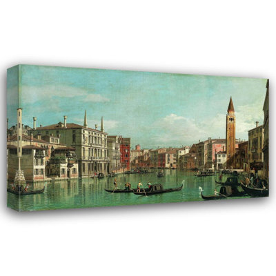 "The Grand Canal, Venice, Looking Southeast, with the Campo Della Carità to the Right" by  Canaletto - Gallery Wrap Canvas Wall Art