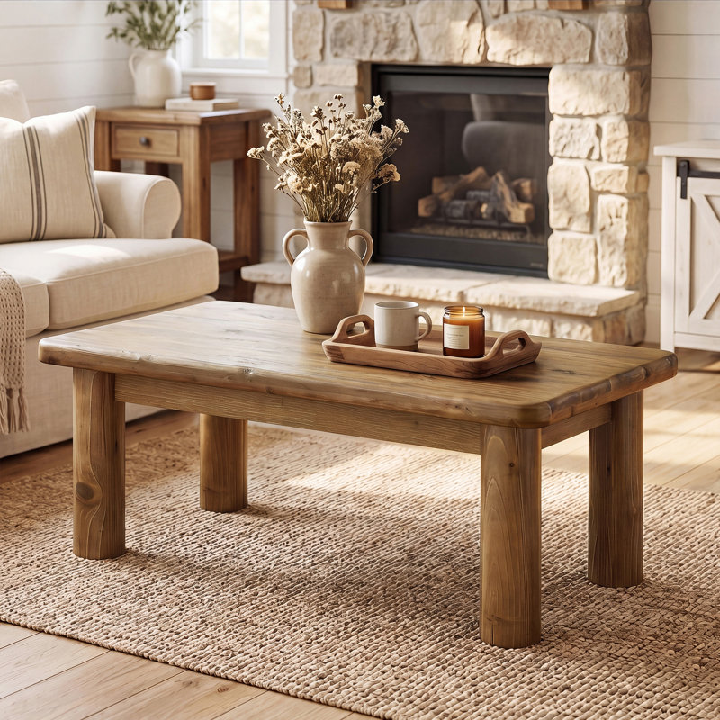Solid Wood Four Leg Coffee Table