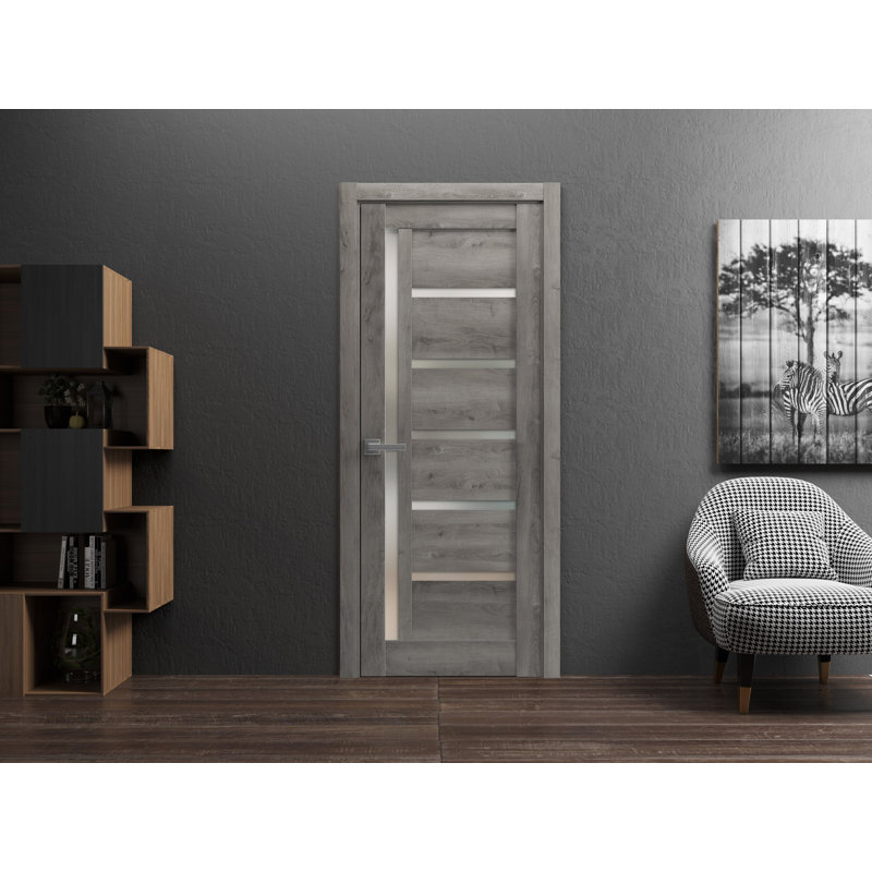 Porte standard lambrissée Quadro, 18 po x 80 po, Gris Nebraska