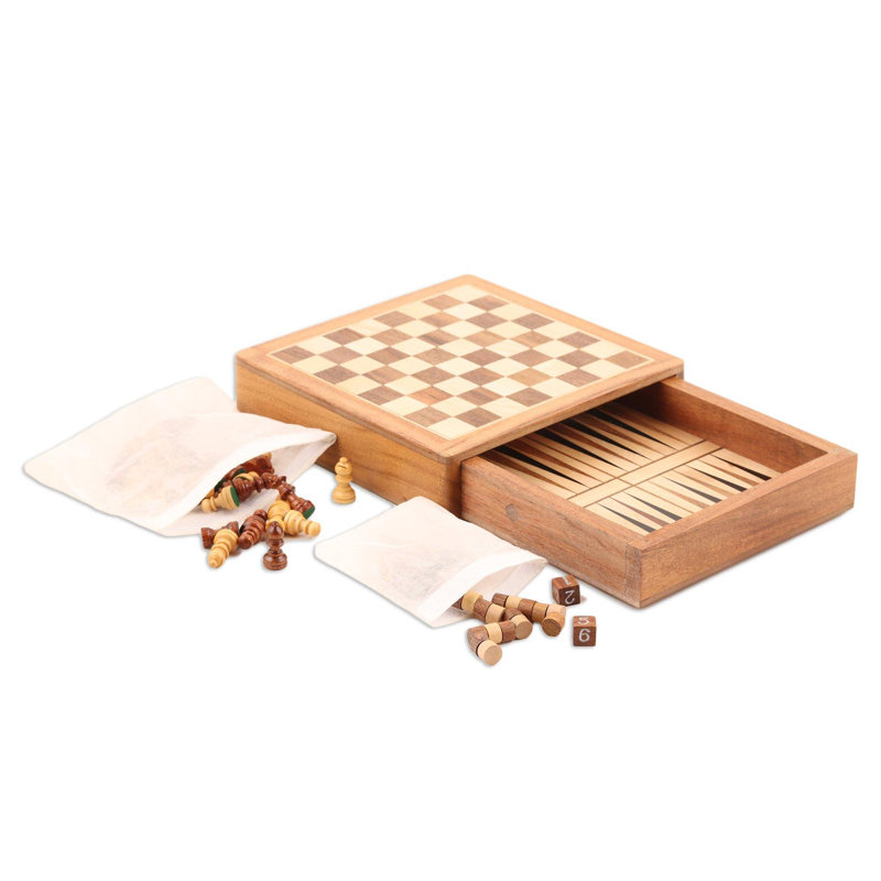 Ensemble de jeu double en bois Nahlen