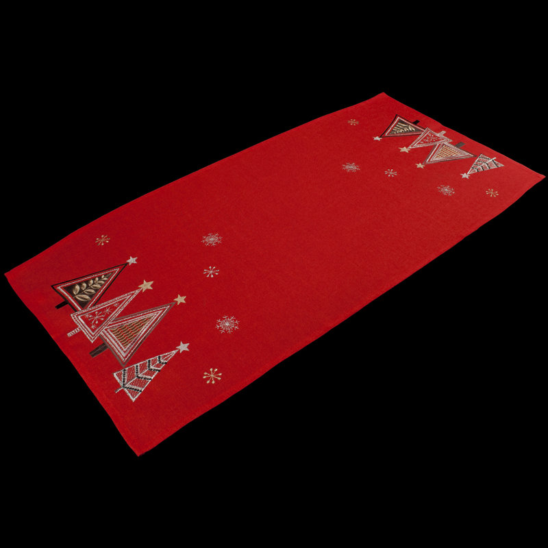 Chemin de table rouge, 16" x 35"
