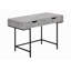 Bureau d'ordinateur, bureau personnel, ordinateur portable, tiroirs de rangement, L 48 po, travail, métal stratifié gris, contemporain, moderne-1724892556