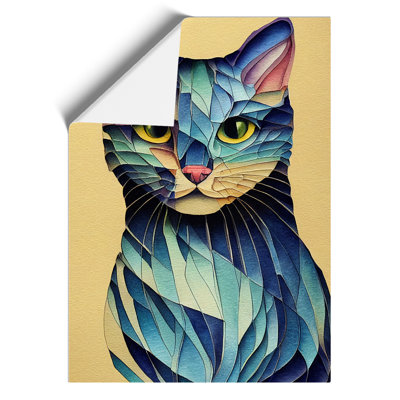 Colourful Cat No.3 Abstract - Wall Art