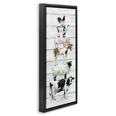 "Country Farm Animal Stack", art mural sur toile flottante par Carol Robinson