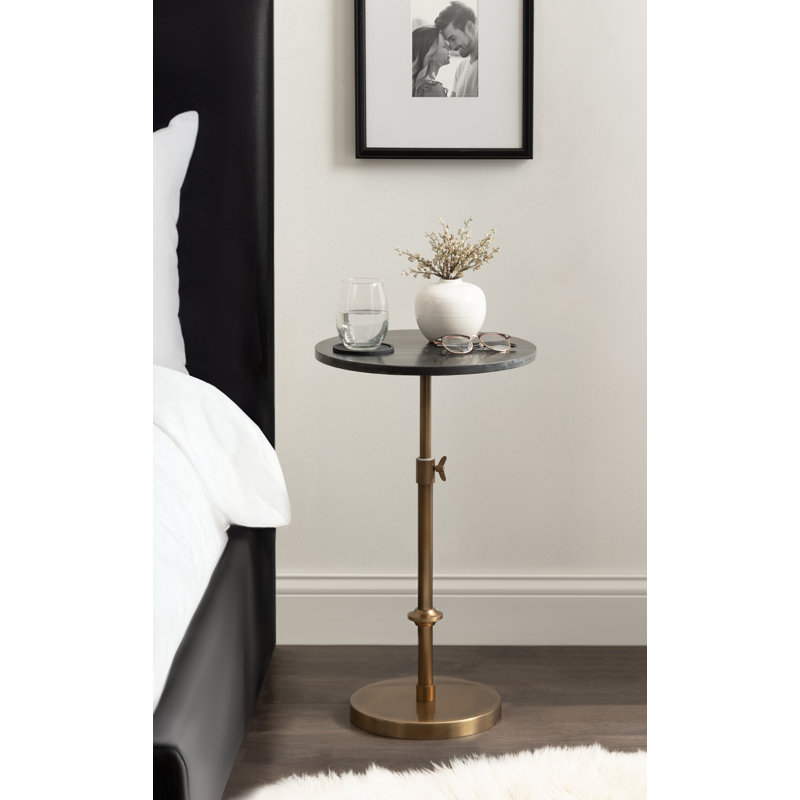 Table d'appoint ronde en marbre avec hauteur réglable Angl