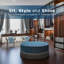 Round Tassel Upholstered Cocktail Ottoman Coffee Table