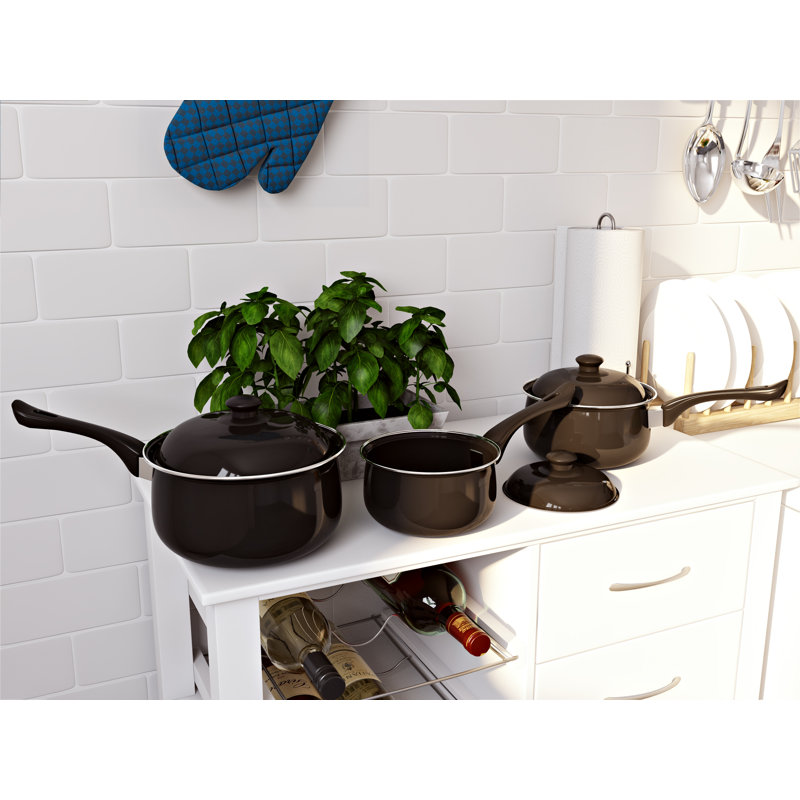 6 - Piece Non-Stick Carbon Steel Cookware Set, Black