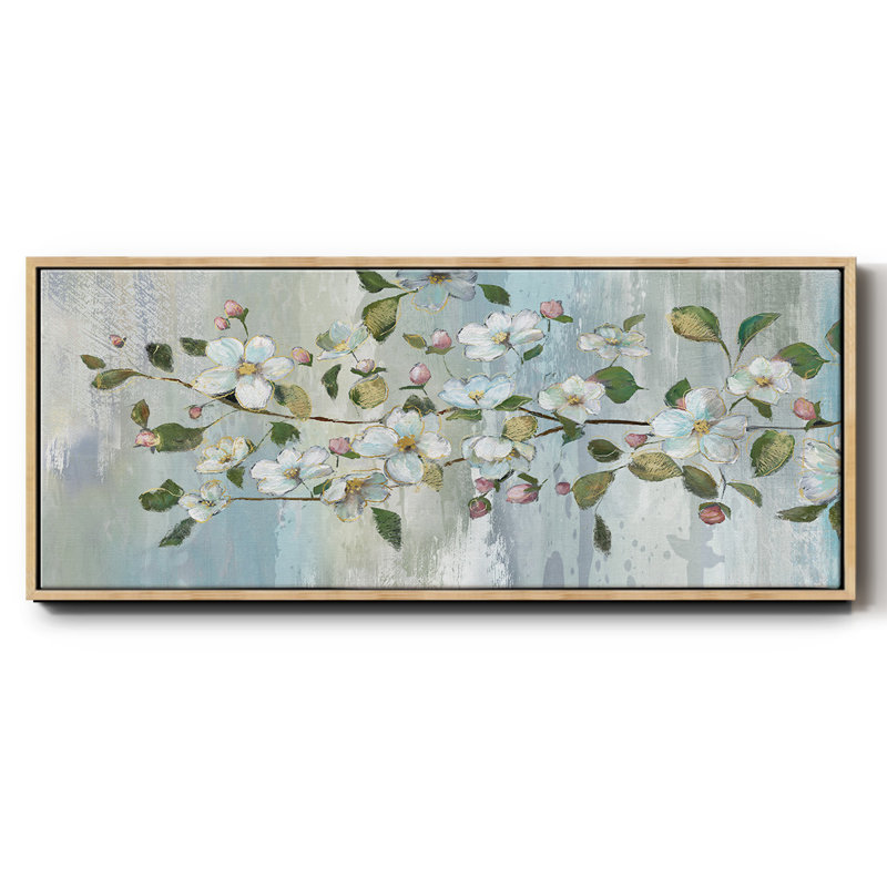 Painterly Blossoms - toile encadrée, H 20 po x l 50 po