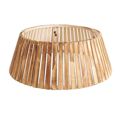 Slated Wood Tree Collar, Natural Smoke