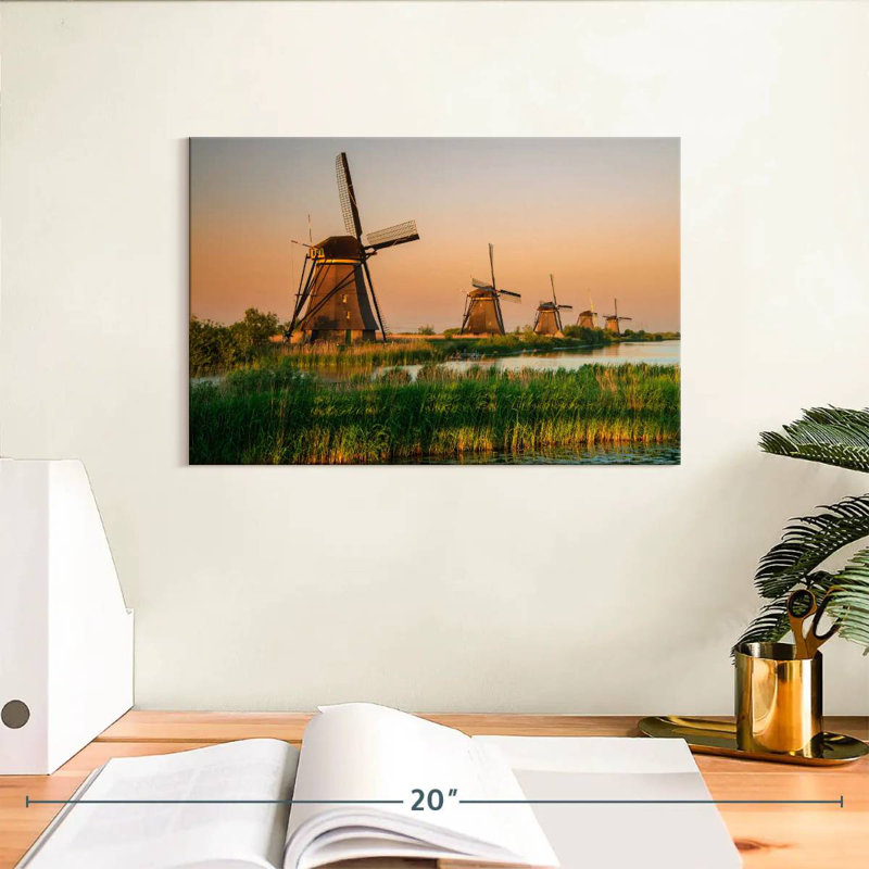 Alvord Windmills At Kinderdijk, H 8 po x l 12 po