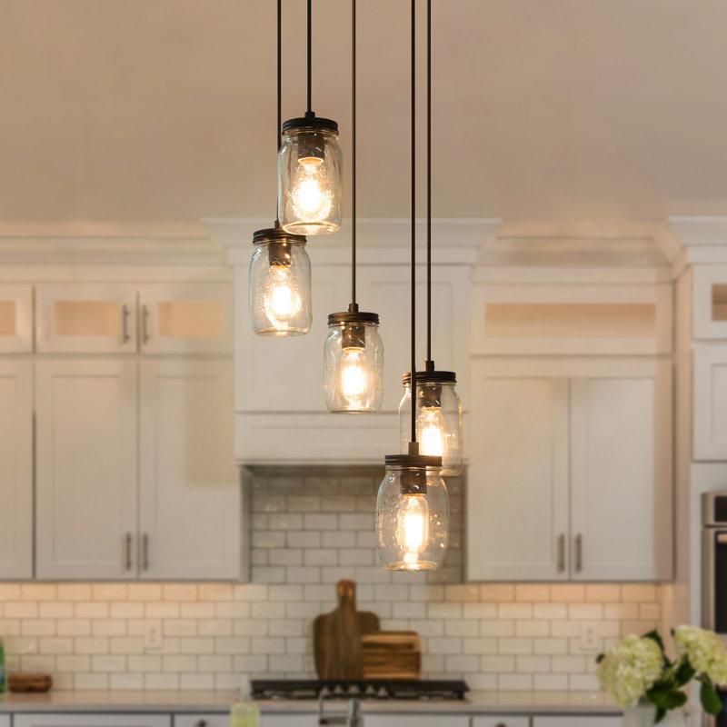 Luminaire suspendu en pot à 5 lumières Carlile