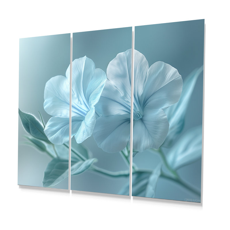 «Blue Crystal Morning Glory Flowers Photo II - Morning Glory», ensemble de reproduction d'art mural