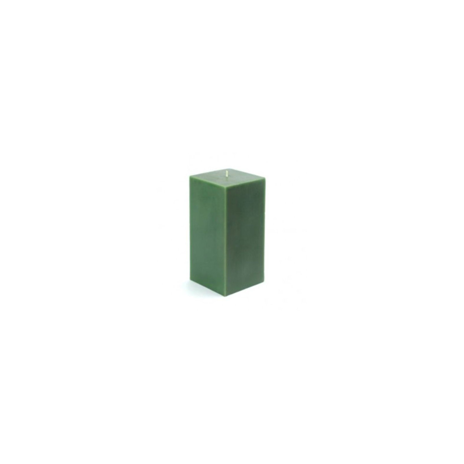Square Pillar Candle, Hunter Green, 6" H x 3" W x 3" D, Set of 12