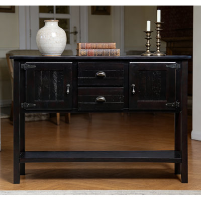 46'' Solid Wood Sideboard Console Table With 2 Drawers And Cabinets And Bottom Shelf,Espresso Storage Dining Buffet Server Cabinet For Living Room ,Kitchen, Dining Room