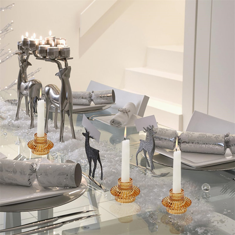 Glass Tealight Holder, Yellow