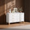 Commode double solide à 6 tiroirs, armoire de rangement moderne avec poignées en métal et pieds en bois massif, organisateur de tiroir pour chambre d'enfant, commode en bois robuste avec pré-installé